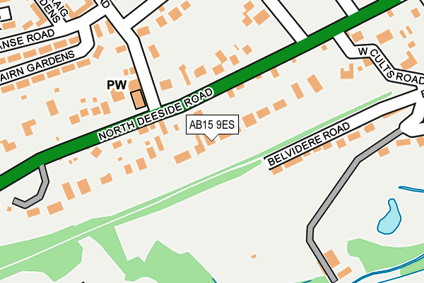 AB15 9ES map - OS OpenMap – Local (Ordnance Survey)