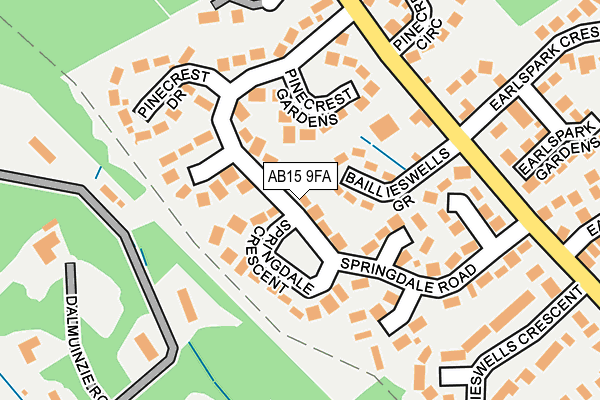 AB15 9FA map - OS OpenMap – Local (Ordnance Survey)