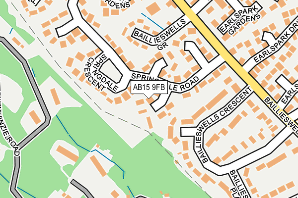 AB15 9FB map - OS OpenMap – Local (Ordnance Survey)