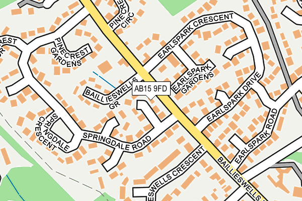 AB15 9FD map - OS OpenMap – Local (Ordnance Survey)