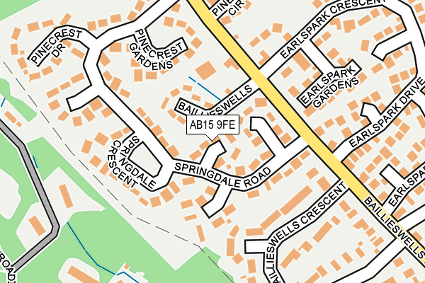 AB15 9FE map - OS OpenMap – Local (Ordnance Survey)