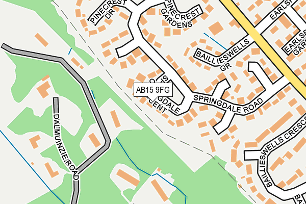 AB15 9FG map - OS OpenMap – Local (Ordnance Survey)