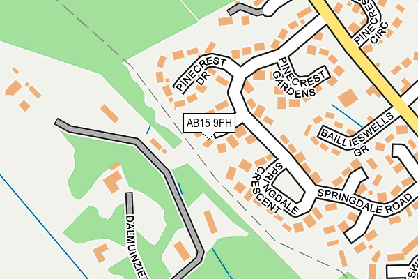 AB15 9FH map - OS OpenMap – Local (Ordnance Survey)