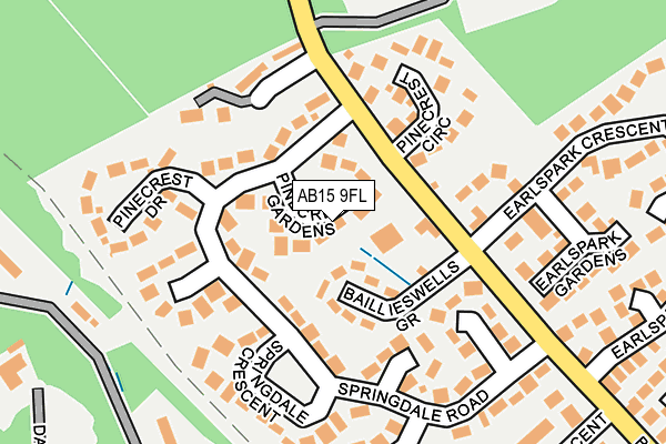 AB15 9FL map - OS OpenMap – Local (Ordnance Survey)