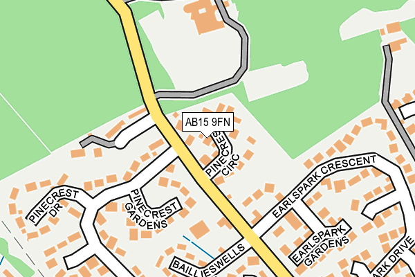 AB15 9FN map - OS OpenMap – Local (Ordnance Survey)