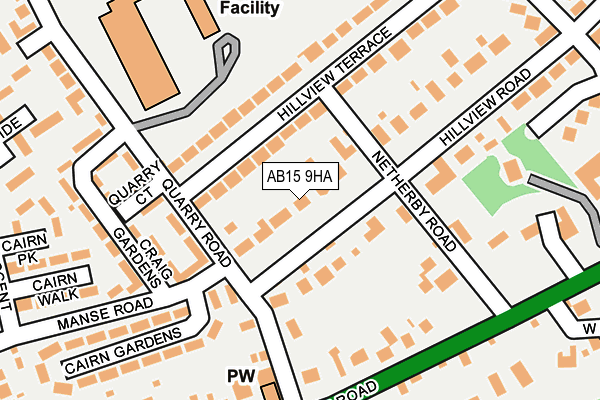 AB15 9HA map - OS OpenMap – Local (Ordnance Survey)