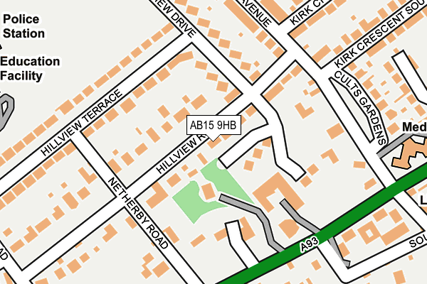 AB15 9HB map - OS OpenMap – Local (Ordnance Survey)