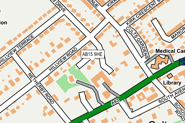 AB15 9HE map - OS OpenMap – Local (Ordnance Survey)