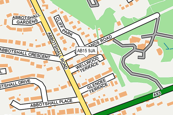 AB15 9JA map - OS OpenMap – Local (Ordnance Survey)