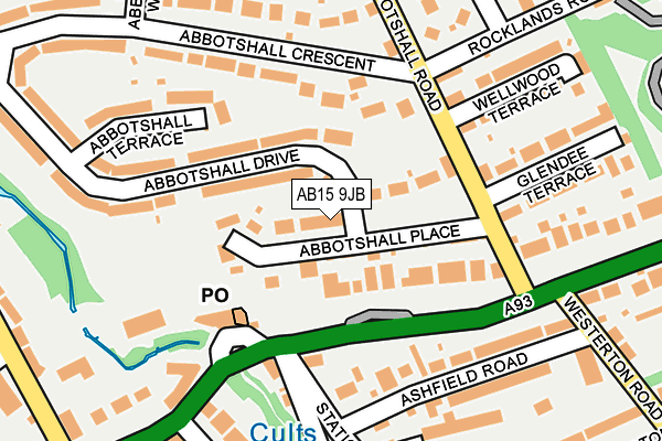 AB15 9JB map - OS OpenMap – Local (Ordnance Survey)