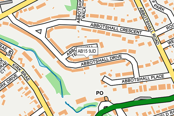 AB15 9JD map - OS OpenMap – Local (Ordnance Survey)