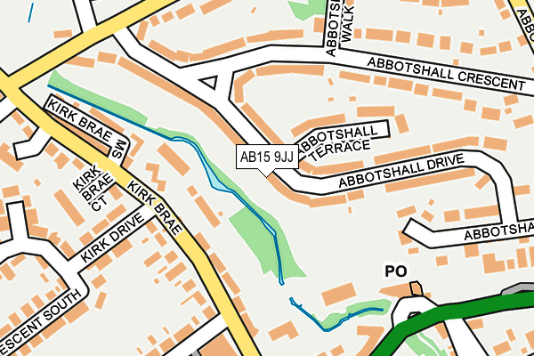 AB15 9JJ map - OS OpenMap – Local (Ordnance Survey)