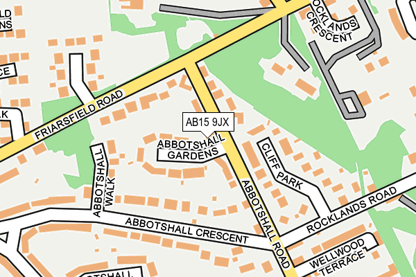 AB15 9JX map - OS OpenMap – Local (Ordnance Survey)