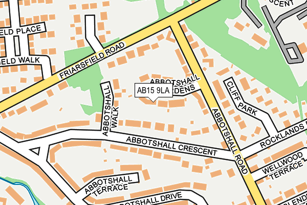 AB15 9LA map - OS OpenMap – Local (Ordnance Survey)