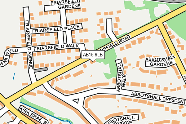 AB15 9LB map - OS OpenMap – Local (Ordnance Survey)