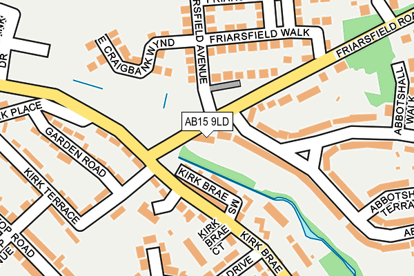AB15 9LD map - OS OpenMap – Local (Ordnance Survey)