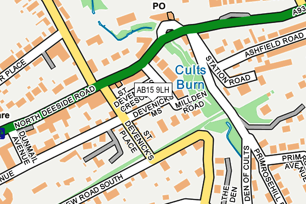 AB15 9LH map - OS OpenMap – Local (Ordnance Survey)