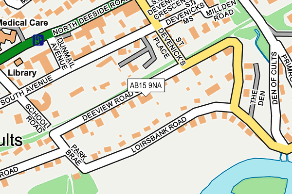 AB15 9NA map - OS OpenMap – Local (Ordnance Survey)