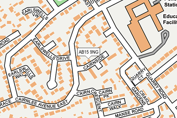 AB15 9NG map - OS OpenMap – Local (Ordnance Survey)