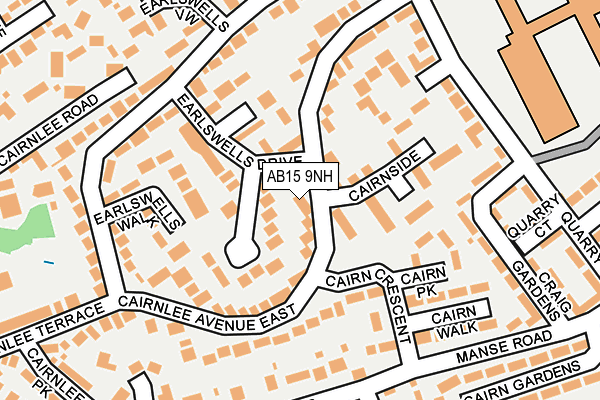 AB15 9NH map - OS OpenMap – Local (Ordnance Survey)