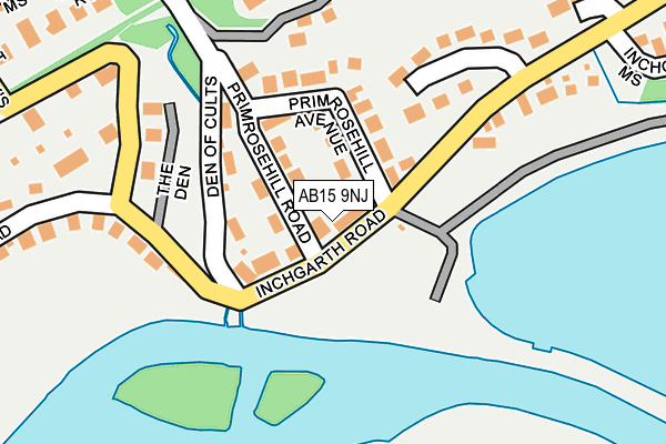 AB15 9NJ map - OS OpenMap – Local (Ordnance Survey)