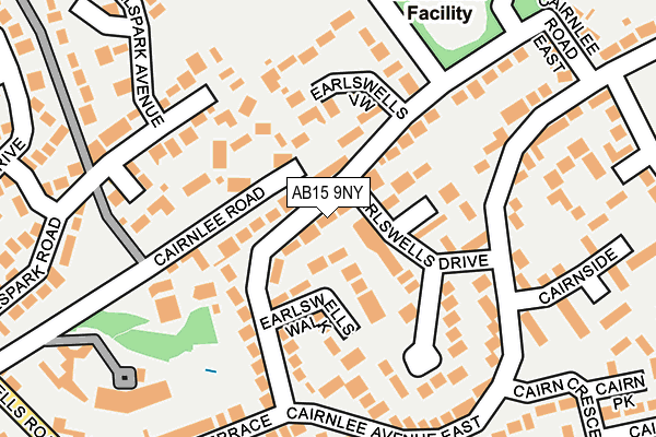 AB15 9NY map - OS OpenMap – Local (Ordnance Survey)