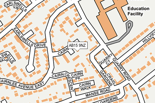 AB15 9NZ map - OS OpenMap – Local (Ordnance Survey)