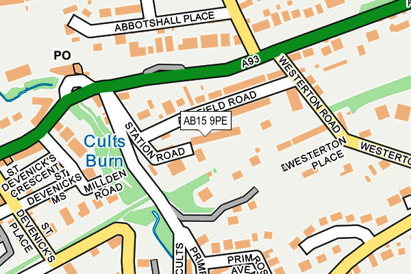 AB15 9PE map - OS OpenMap – Local (Ordnance Survey)