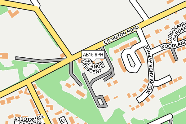 AB15 9PH map - OS OpenMap – Local (Ordnance Survey)