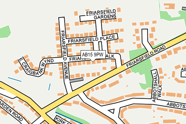 AB15 9PW map - OS OpenMap – Local (Ordnance Survey)
