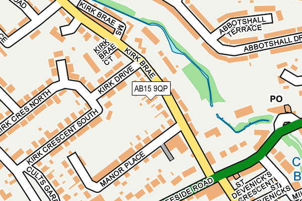 AB15 9QP map - OS OpenMap – Local (Ordnance Survey)