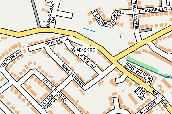 AB15 9RE map - OS OpenMap – Local (Ordnance Survey)
