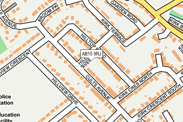 AB15 9RJ map - OS OpenMap – Local (Ordnance Survey)