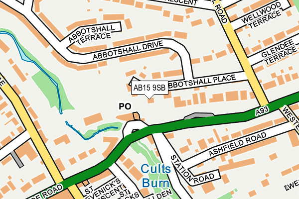AB15 9SB map - OS OpenMap – Local (Ordnance Survey)