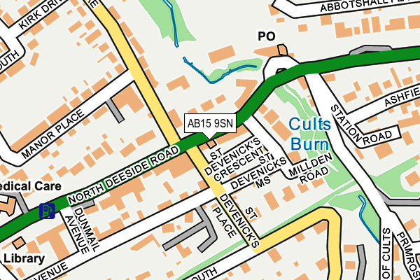 AB15 9SN map - OS OpenMap – Local (Ordnance Survey)
