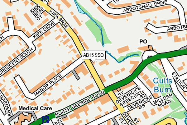 AB15 9SQ map - OS OpenMap – Local (Ordnance Survey)