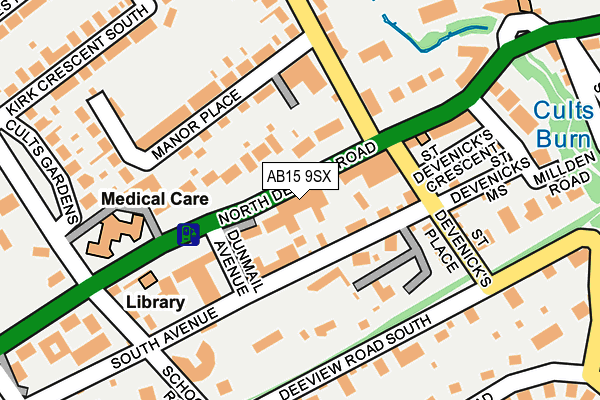 AB15 9SX map - OS OpenMap – Local (Ordnance Survey)