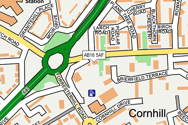 AB16 5AF map - OS OpenMap – Local (Ordnance Survey)