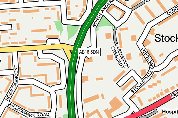 AB16 5DN map - OS OpenMap – Local (Ordnance Survey)