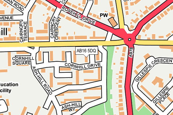 AB16 5DQ map - OS OpenMap – Local (Ordnance Survey)
