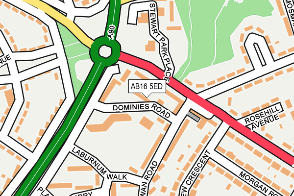 AB16 5ED map - OS OpenMap – Local (Ordnance Survey)