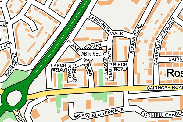 AB16 5EQ map - OS OpenMap – Local (Ordnance Survey)