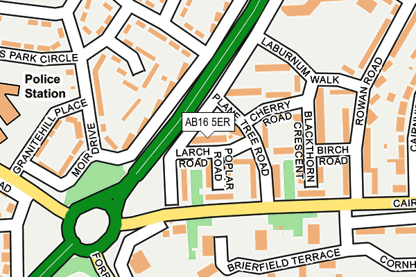 AB16 5ER map - OS OpenMap – Local (Ordnance Survey)