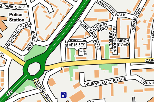 AB16 5ES map - OS OpenMap – Local (Ordnance Survey)