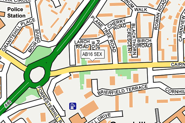 AB16 5EX map - OS OpenMap – Local (Ordnance Survey)