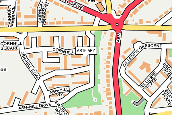 AB16 5EZ map - OS OpenMap – Local (Ordnance Survey)