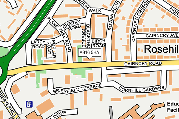 AB16 5HA map - OS OpenMap – Local (Ordnance Survey)