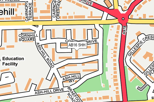 AB16 5HH map - OS OpenMap – Local (Ordnance Survey)