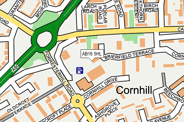 AB16 5HL map - OS OpenMap – Local (Ordnance Survey)