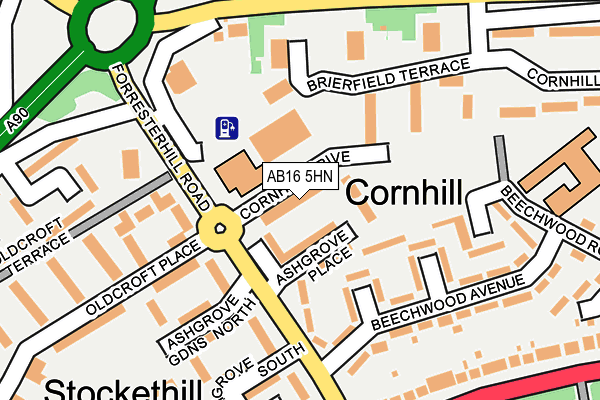 AB16 5HN map - OS OpenMap – Local (Ordnance Survey)